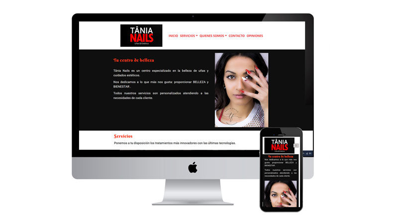 diseño web tania nails por aliafotografia